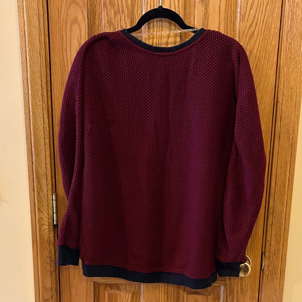 Sanctuary Burgundy V-Neck Sweater - Picture 8 of 10